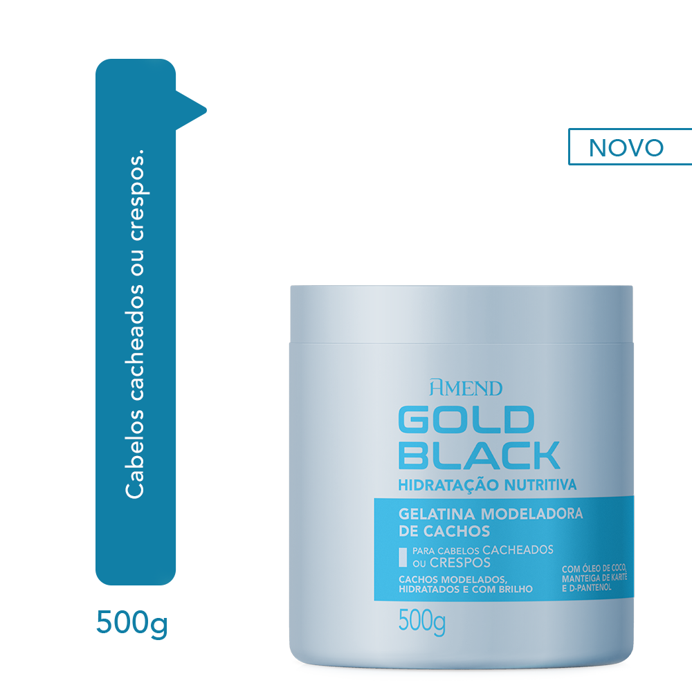 Gelatina Modeladora de Cachos Amend Gold Black Hidratação Nutritiva